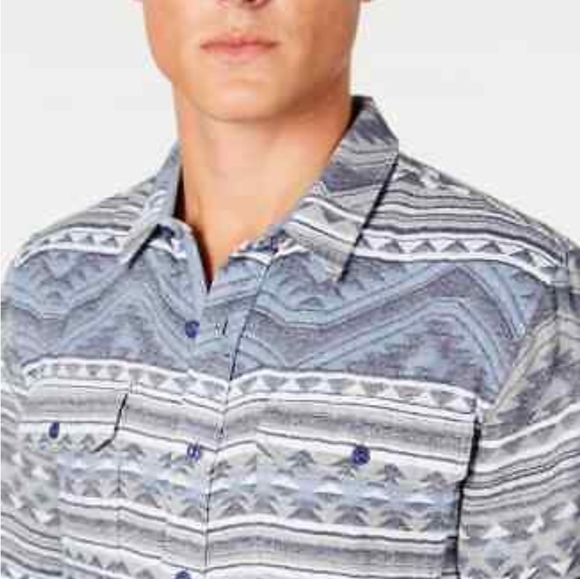 American Rag Aztec Woven Grey Shirt - Picture 3 of 4